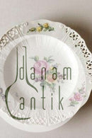 Royal Copenhagen Saksisk Blomst Middags-/Frugttallerken i luksusmodel med gennembrudt kant.