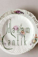 Royal Copenhagen Saksisk Blomst Middags-/Frugttallerken i luksusmodel med gennembrudt kant.