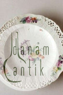 Royal Copenhagen Saksisk Blomst Middags-/Frugttallerken i luksusmodel med gennembrudt kant.