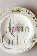 Royal Copenhagen Saksisk Blomst Middags-/Frugttallerken i luksusmodel med gennembrudt kant.