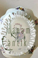 Royal Copenhagen Fuld Saksisk Blomst, oval frugtskål med gennembrudt kant. No 1581