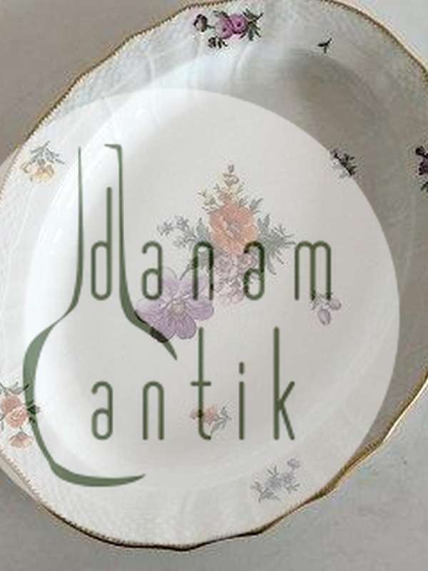 Royal Copenhagen Fuld Saksisk Blomst Ovalt Serveringsfad No 1556
