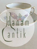 Royal Copenhagen Let Saksisk Blomst Chokolade Kop og Underskål No 1548