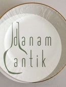 Royal Copenhagen White Juliane Marie with Gold Luncheon Plate No 12013