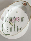 Royal Copenhagen Oval Platter with Flowers and Beehive Ornamented Border.