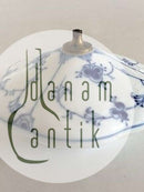 Bing & Grondahl Blue Painted Fluted Oil Lamp No 373