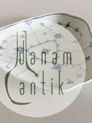 Bing & Grondahl Blue Painted Blue Fluted Triangle Cake Dish No 354