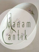 Bing & Grøndahl Oval Sættefad med Lilla Blomst