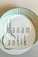 Bing & Grøndahl Frokosttallerken No 26 Stel med grøn dekoration med guld på form 507(Herregaard)