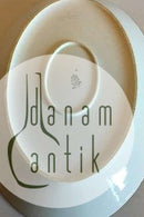 Bing & Grøndahl Ovalt fad No 15 Stel med grøn dekoration med guld på form 507(Herregaard)