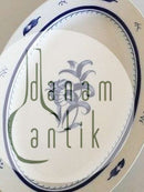 Bing & Grøndahl Jubilæumsstel / Blå Nellike Stort Ovalt Fad