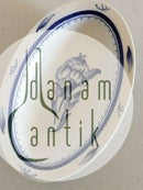 Bing & Grøndahl Jubilæumsstel / Blå Nellike Oval Skål