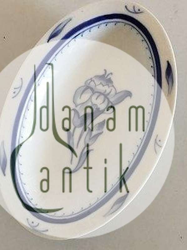 Bing & Grøndahl Jubilæumsstel / Blå Nellike Oval Skål