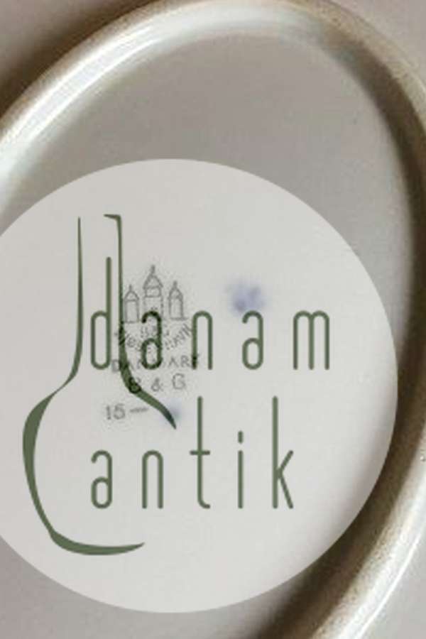 Bing & Grøndahl Jubilæumsstel / Blå Nellike Stort Ovalt Fad