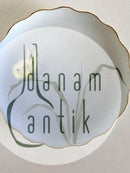 Bing & Grondahl Cake Plate with Flower decoration and goldrim