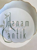 Bing & Grondahl Kuchenteller mit Blumendekor und Goldrand