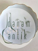 Bing & Grondahl Cake Plate with Flower Decoration and Goldrim.