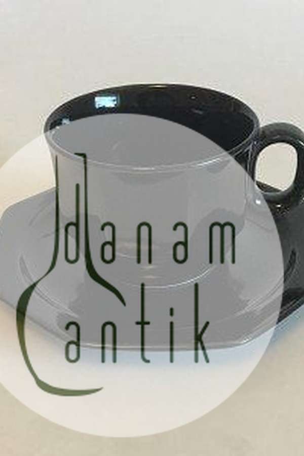 Bing & Grøndahl Sort Cafë Kaffekop og underkop