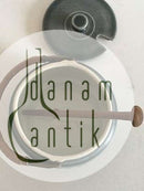 Bing & Grøndahl Kronjyden Blå Azur Låg Potte med Bast Hank