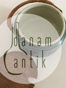 Bing & Grondahl Jens Quistgaard Steingut für Kronjyden / B&G "Azur" Marmeladenglas mit Holzdeckel