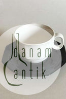 Bing & Grøndahl Hvid Cafë Kaffekop og sort underkop No 305