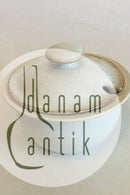 Bing Grondahl 釉面石器 "Coppelia "糖碗/橘子酱罐，带盖 302号