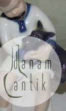 Bing Grondahl小雕像，带着苏格兰狗的男孩No 2201