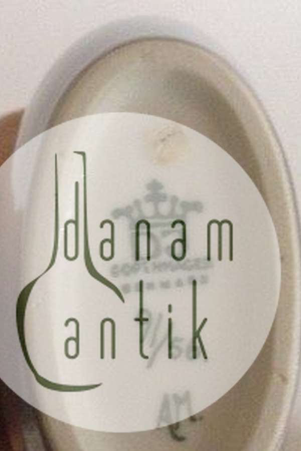 Dahl Jensen Porcelænsvase i Underglasur med strandmotiv No 91/56