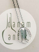 ジョージ ジェンセン スターリング シルバー 1990 アニバーサリー ペンダント グリーン アゲート チェーン付