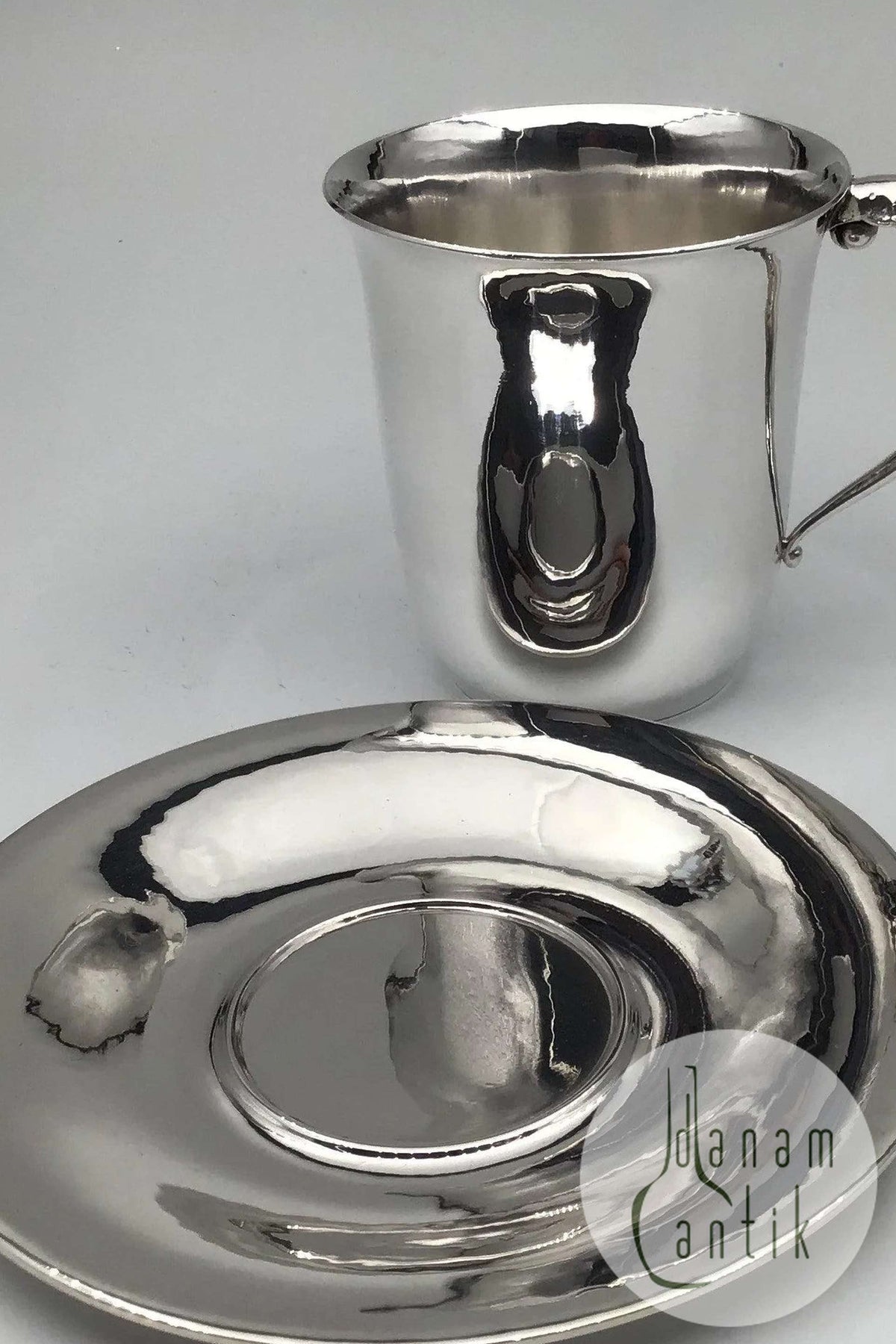 Georg Jensen纯银杯底板/罐子No 444