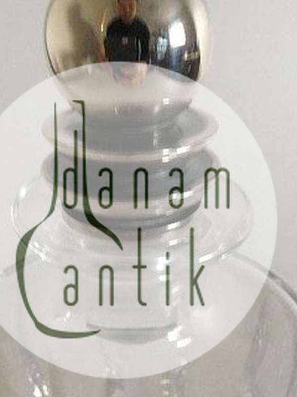 Georg Jensen Baccarat Flaske med Sterling Sølv Pyramide Flakonlåg No 206