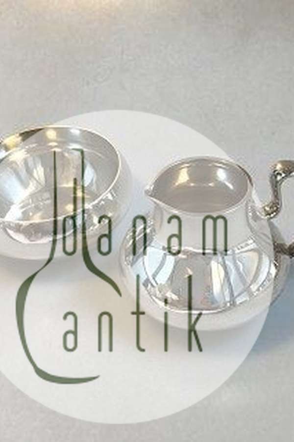 Georg Jensen Sterling Sølv Flødekande og Sukkerskål No 1017 Henning Koppel