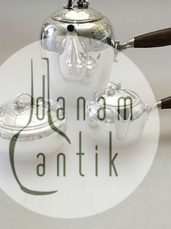 Georg Jensen Sterling Sølv Kaffekande, flødekande og sukkerskål af Harald Nielsen No 875