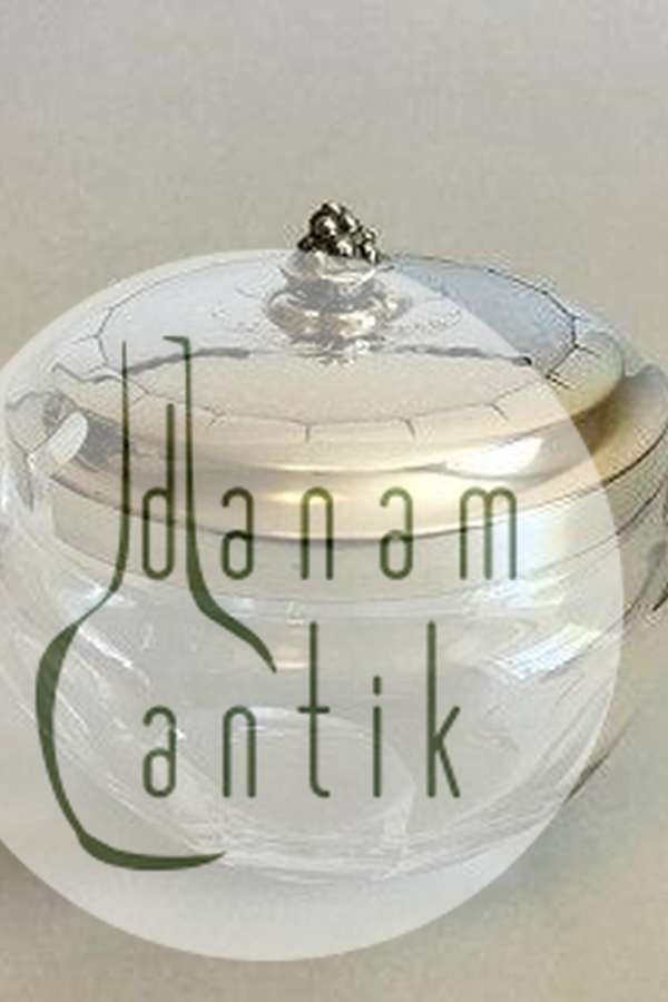 Georg Jensen Sterling Silver and Baccarat Crystal Confiture Glass Jar No 486