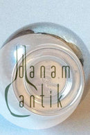 Georg Jensen Sterling Sølv Sennepskrukke med blå emalje No 724