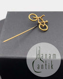 Georg Jensen forgyldt Messing Cykel Slipsenål