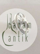 Georg Jensen Sterling Sølv Ring No 188A med Kaffe / Creme farvet Sten.