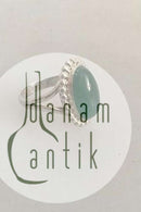 ジョージ ジェンセン シルバー リング No9 グリーン アゲート