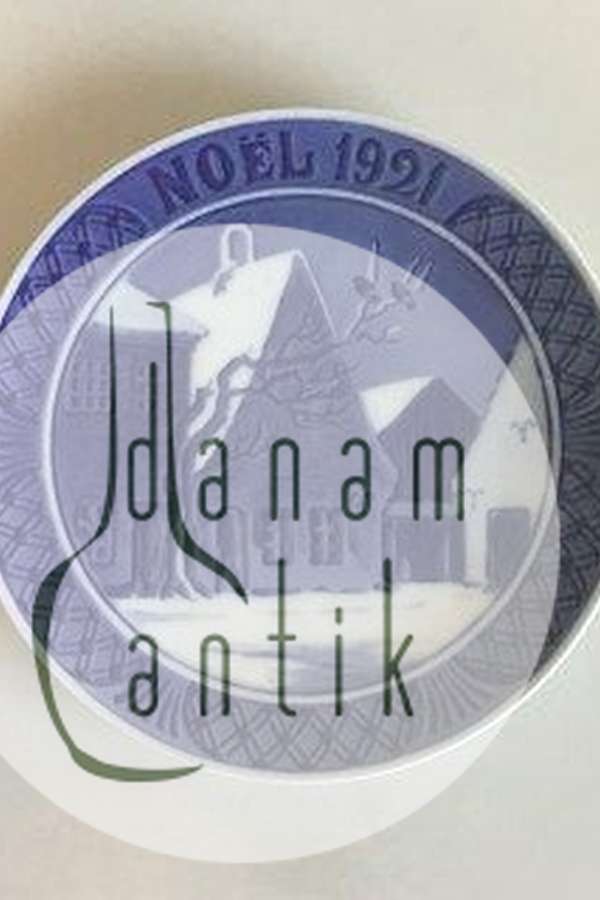 Royal Copenhagen Juleplatte fra 1921 med Fransk indskription "Noel"