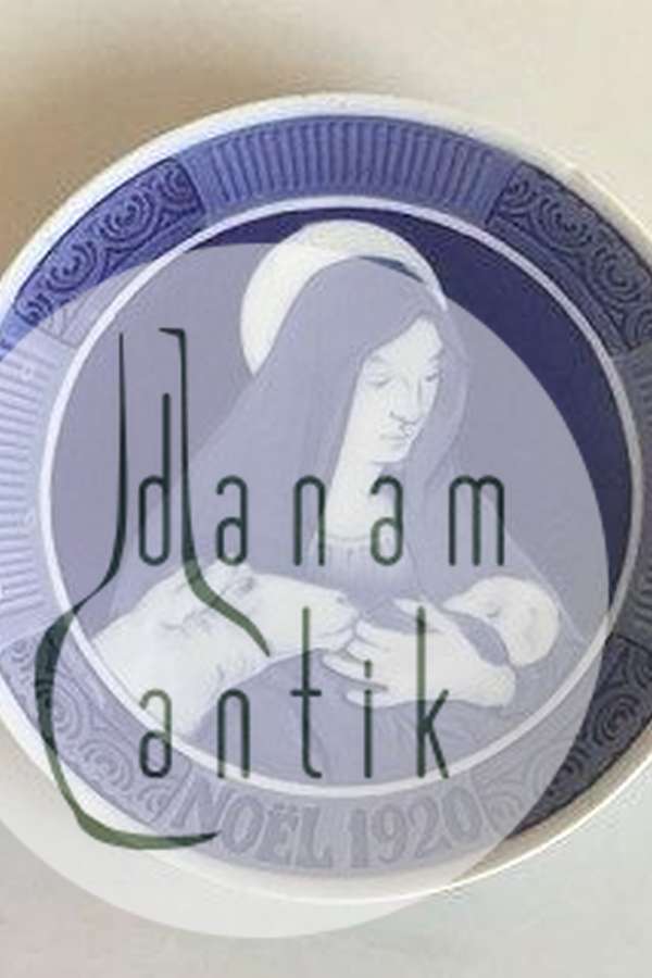 Royal Copenhagen Juleplatte fra 1920 med Fransk indskription "Noel"