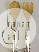 Georg Jensen Maiglöckchen Sterlingsilber Salatbesteck mit Horn Nr. 108