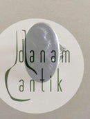 Royal Copenhagen Silber Ring mit Jais Nielsen Keramik Ornament verziert