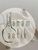 Georg Jensen Sterling Silber Doppeltes Drilling-Besteck für 6 Personen. 30 Teile.