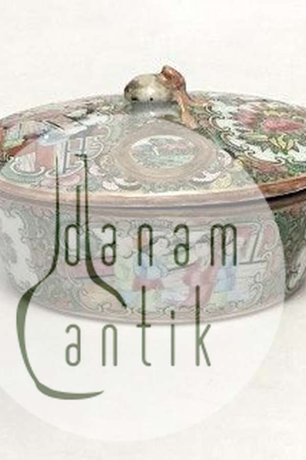 Kinesisk canton porcelæn (gold & green) terrin.