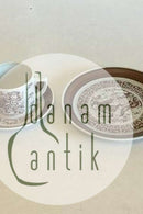 Bjorn Wiinblad, Nymolle January Month Cup No 3513, Saucer and Cake Plate No 3520