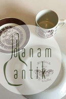 Bjørn Wiinblad, Nymph February Moon Cup with saucer No 3513 and cake plate No 3520