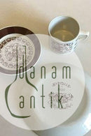 Bjørn Wiinblad, Nymph April Moon Cup with saucer No 3513 and cake plate No 3520