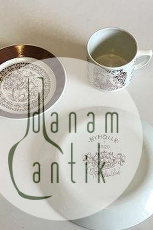 Bjorn Wiinblad, Nymolle September Month Cup No 3513, Saucer and Cake Plate No 3520