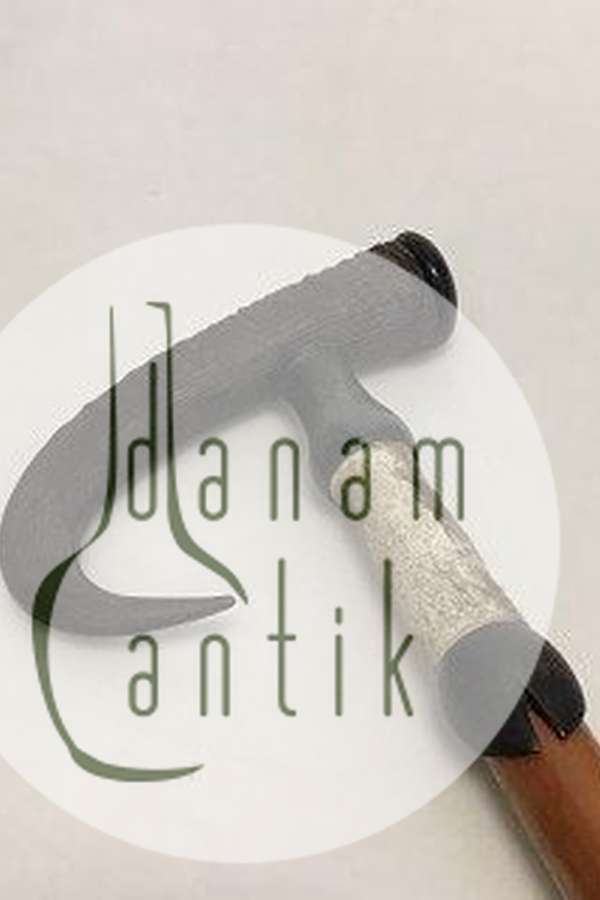 Spadserestok af lakeret træ med håndtag af horn