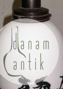 Hængelampe i hvid glas med motiver.